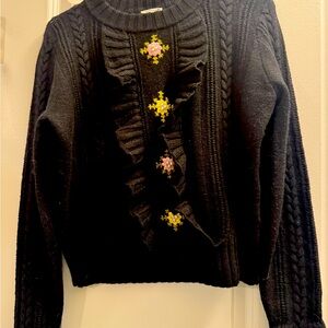 Black Crew Neck Sweater with Classic Style